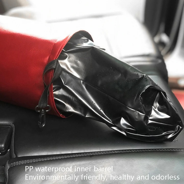 TBD0583678201_B4.webp 2 PCS Leather Foldable Car Trash Can Mini Chair Back Suspended Waterproof Trash Can - Image 5