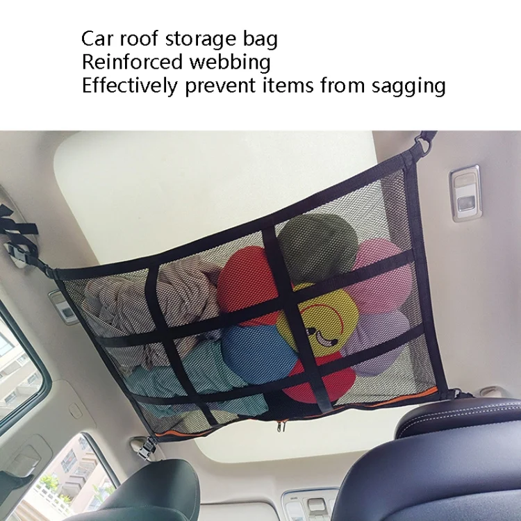 TBD0583679401_B2.webp Adjustable Hanging Car Inside Roof Luggage Clothing Storage Net Bag Car Storage Network Pocket, Size: - Image 3