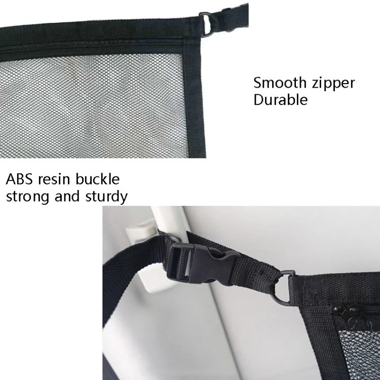 TBD0583679401_B3.webp Adjustable Hanging Car Inside Roof Luggage Clothing Storage Net Bag Car Storage Network Pocket, Size: - Image 4