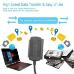 YP009 Three-Purpose USB to IDE/SATA Easy Drive Cable Hard Disk Drive Data Cable with Power Supply - Image 6