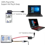 YP009 Three-Purpose USB to IDE/SATA Easy Drive Cable Hard Disk Drive Data Cable with Power Supply - Image 7