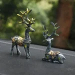 2 Pairs R-8820 Car Ornaments Car Home Safe Deer Decorations