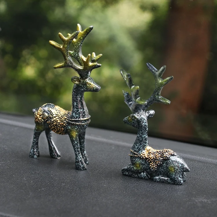 2 Pairs R-8820 Car Ornaments Car Home Safe Deer Decorations
