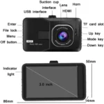 3.0 Inch HD 1080P Wide-Angle Driving Recorder With Reversing Image Specification: - Image 3