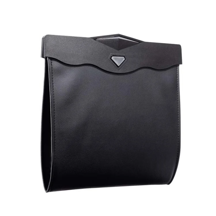 Car Trash Can Car Chair Back Hanging Storage Box Hidden Folding Storage Bag With LED Light