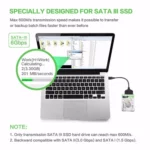 2.5-Inch USB To SATA Hard Drive Transfer SSD Hard Disk Play Passenger Cloud Data Cable - Image 4