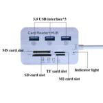 619-3.0 3 Port HUB + 4 Port Card Reader One to Three High Speed USB 3.0 Hub Splitter - Image 4