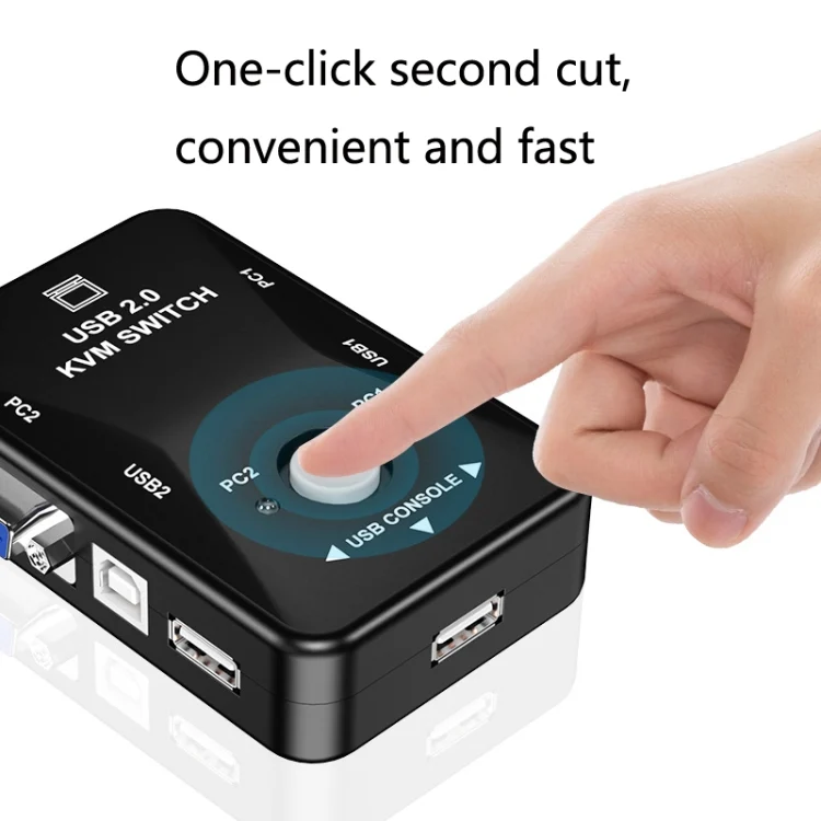 TBD0588223301_B3.webp HW1701  2 into 1 out KVM Switcher 2 Port Manual VGA Switch USB With Keyboard Mouse Switching - Image 4