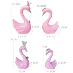 2pcs /Pair Swan Resin Car Decoration Birthday Cake Tanabata Valentine Day Decoration - Image 2