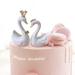 2pcs /Pair Swan Resin Car Decoration Birthday Cake Tanabata Valentine Day Decoration - Image 5