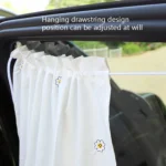 Car Embroidery Curtain Sunshade Cartoon Cotton Suction Cup Curtain Car Sunscreen Insulation Covering Curtain - Image 4