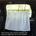Car Embroidery Curtain Sunshade Cartoon Cotton Suction Cup Curtain Car Sunscreen Insulation Covering Curtain - Image 5