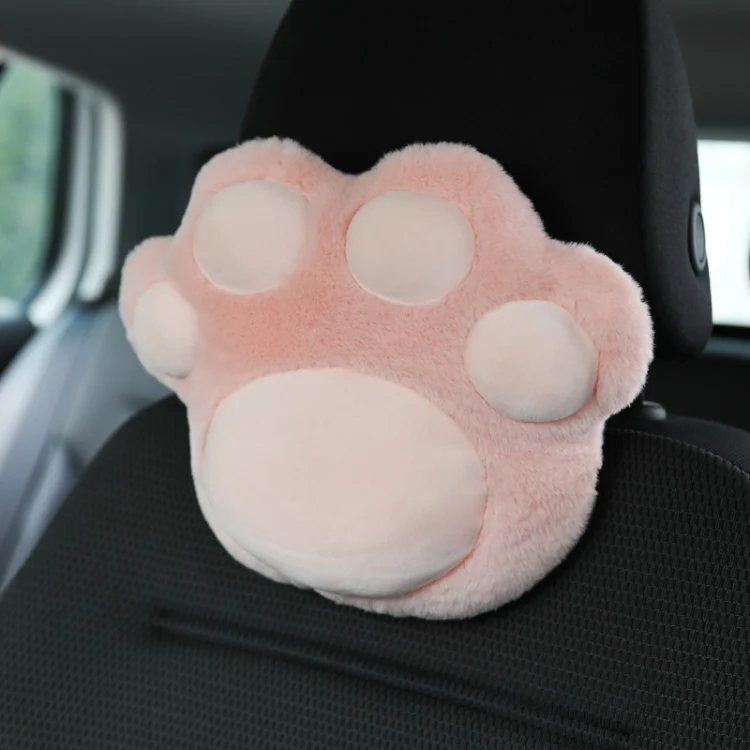 Car Plush Head Pillow Cat Claw Car Neck Pillow Car Female Decorative Supplies