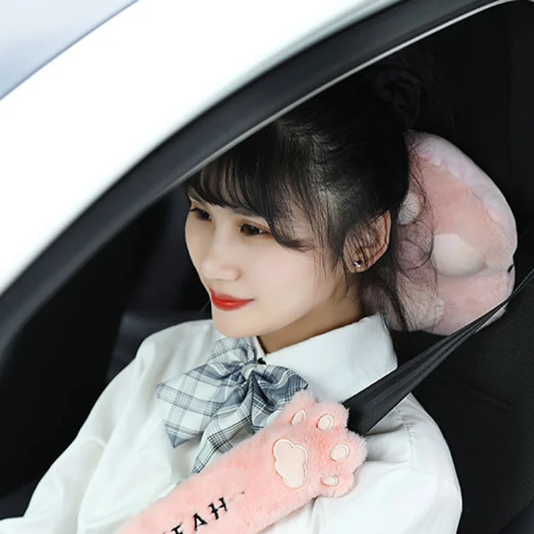 TBD0594157701_B3.webp Car Plush Head Pillow Cat Claw Car Neck Pillow Car Female Decorative Supplies - Image 4