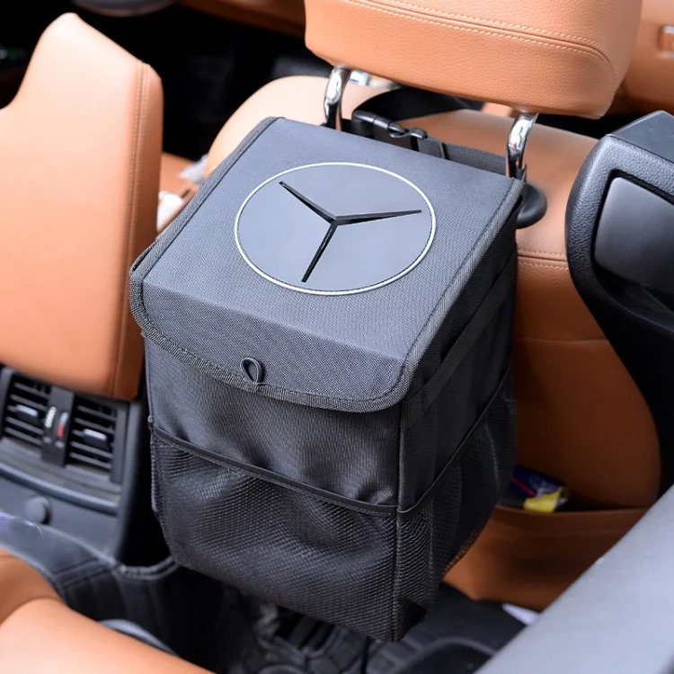 TBD0594641401_B1.webp With Cover Car Trash Can Foldable Car Chair Back Trash Can Waterproof Box, Size: - Image 2