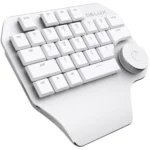 DELUX T11 29 Keys Single-Hand Keyboard Shortcut Key Speech Tool Flat Keyboard, Colour: Silver