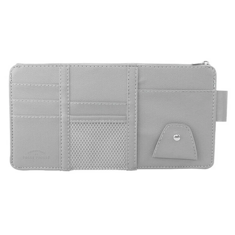 2 PCS Auto Sun Visor Card Clip Business Card Glasses Clip Zipper Car Mobile Phone Document Folder