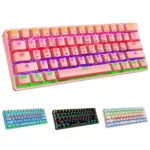 LEAVEN K28 61 Keys Gaming Office Computer RGB Wireless Bluetooth + Wired Dual Mode Mechanical Keyboard, Cabel Length:1.5m - Image 2