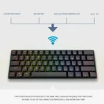 LEAVEN K28 61 Keys Gaming Office Computer RGB Wireless Bluetooth + Wired Dual Mode Mechanical Keyboard, Cabel Length:1.5m - Image 4