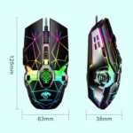 LEAVEN 7 Keys 4000DPI USB Wired Computer Office Luminous RGB Mechanical Gaming Mouse, Cabel Length:1.5m - Image 3