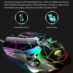 LEAVEN 7 Keys 4000DPI USB Wired Computer Office Luminous RGB Mechanical Gaming Mouse, Cabel Length:1.5m - Image 7