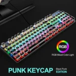 104 Keys Green Shaft RGB Luminous Keyboard Computer Game USB Wired Metal Mechanical Keyboard, Cabel Length:1.5m, Style: - Image 3