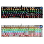 LEAVEN K990 Knob Version 104 Keys Office Computer Game Mechanical Green Axis Wired Keyboard, Cabel Length:1.8m - Image 2