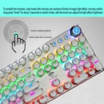 LEAVEN K990 Knob Version 104 Keys Office Computer Game Mechanical Green Axis Wired Keyboard, Cabel Length:1.8m - Image 4