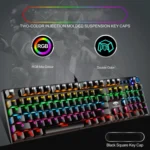 LEAVEN K990 Knob Version 104 Keys Office Computer Game Mechanical Green Axis Wired Keyboard, Cabel Length:1.8m - Image 5