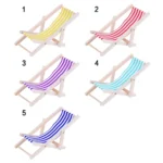 2 PCS 1:12 Beach Lounge Chair Simulation Model Outdoor Beach Scene Shooting Props Can Be Folded - Image 2