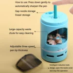 XCQ-01 Multifunctional Desktop Vacuum Cleaner with Pencil Sharpener Function - Image 5