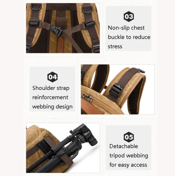 TBD0598340001_B6.webp K805 Waterproof Batik Canvas Camera Backpack Outdoor Liner Shoulder Photography Bag - Image 7