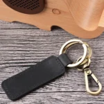2 PCS Handmade Crazy Horse Leather Retro Keychain Car Couple Keychain - Image 4