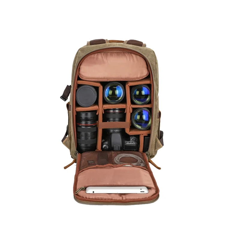 TBD0598342401_B4.webp D1383 Outdoor SLR Digital Camera Backpack Waterproof Batik Canvas Camera Bag - Image 5