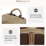 D1383 Outdoor SLR Digital Camera Backpack Waterproof Batik Canvas Camera Bag - Image 6