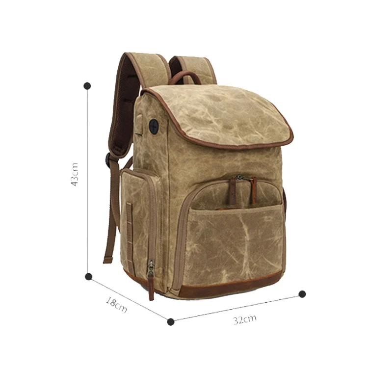 TBD0598890201_B2.webp K001-D Leisure Shoulder Camera Bag Waterproof Retro Canvas Camera Storage Backpack - Image 3