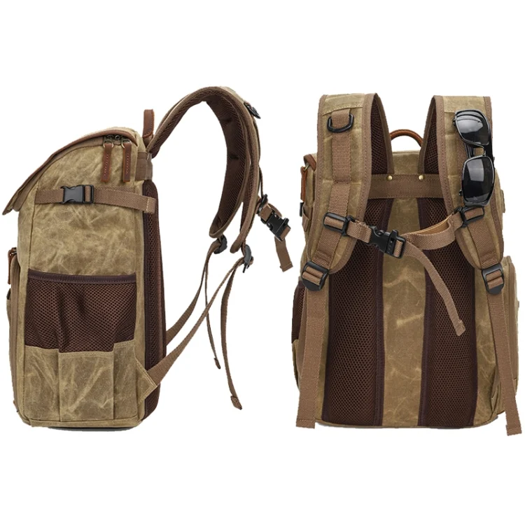 TBD0598890201_B3.webp K001-D Leisure Shoulder Camera Bag Waterproof Retro Canvas Camera Storage Backpack - Image 4