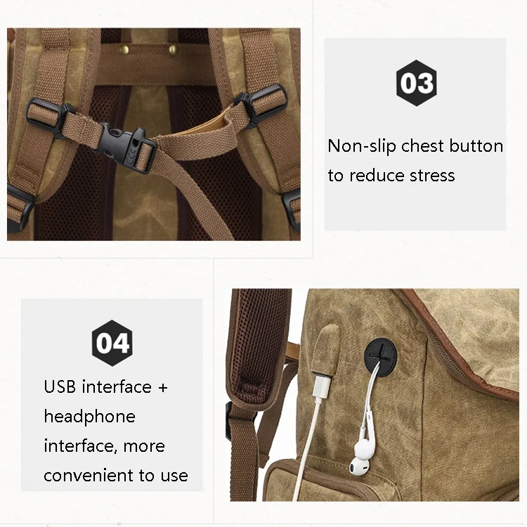 TBD0598890201_B5.webp K001-D Leisure Shoulder Camera Bag Waterproof Retro Canvas Camera Storage Backpack - Image 6