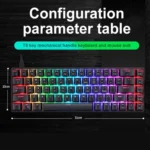 T8 68 Keys Mechanical Gaming Keyboard RGB Backlit Wired Keyboard, Cable Length:1.6m - Image 3