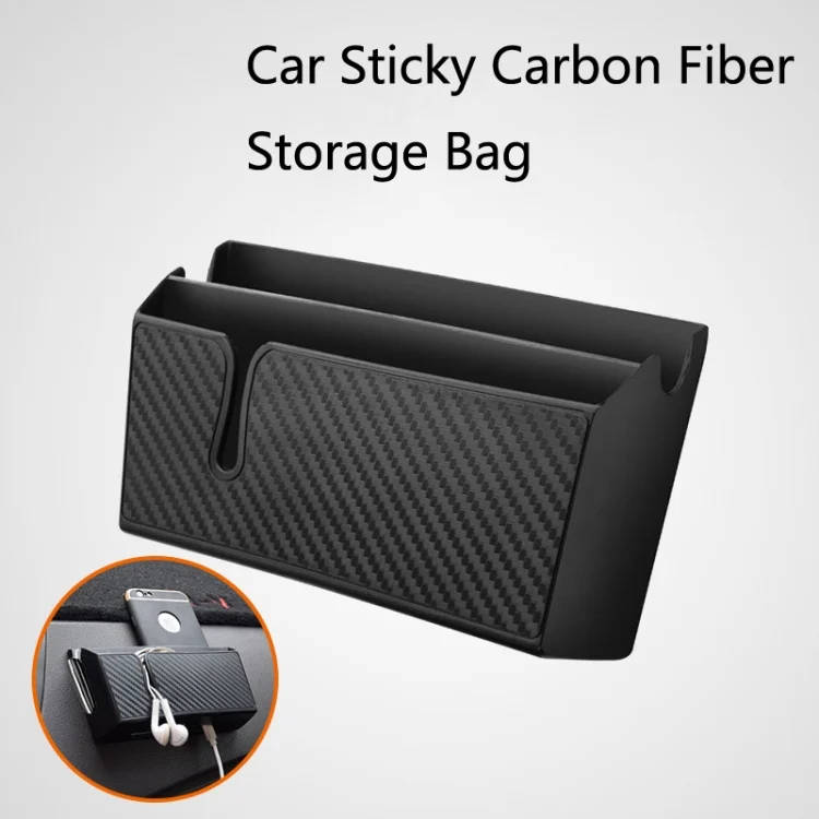 TBD0600421701_B3.webp DM-020 Car Sticky Carbon Fiber Storage Bag Car Mobile Phone Storage Box Small - Image 4