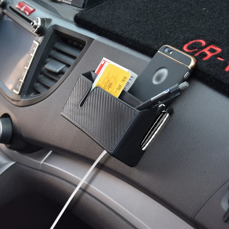 TBD0600421701_B6.webp DM-020 Car Sticky Carbon Fiber Storage Bag Car Mobile Phone Storage Box Small - Image 7