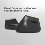 DELUX M618DB 6-Keys 1600 DPI RGB Vertical Wireless Bluetooth Dual-Mode Mouse - Image 3