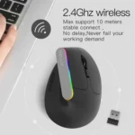 DELUX M618DB 6-Keys 1600 DPI RGB Vertical Wireless Bluetooth Dual-Mode Mouse - Image 6