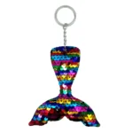 10 PCS Reflective Mermaid Keychain Sequins Mermaid Tail Accessories Car Luggage Pendant
