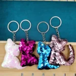 10 PCS PET Sequins Reflective Cat Keychain Bag Car Pendant - Image 3