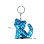 10 PCS PET Sequins Reflective Cat Keychain Bag Car Pendant - Image 4