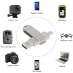USB 3.0 + 8 Pin + USB-C / Type-C 3 in 1 Phone Computer Rotatable Metal U-Disk - Image 5