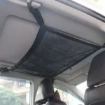 Car Ceiling Storage Net Bag Draw Rope Double-Layer Zipper Car Storage Net Pocket - Image 2