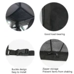 Car Ceiling Storage Net Bag Draw Rope Double-Layer Zipper Car Storage Net Pocket - Image 6