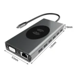 BX15W USB HUB Type-C Docking Station with Wireless Charge Function - Image 3